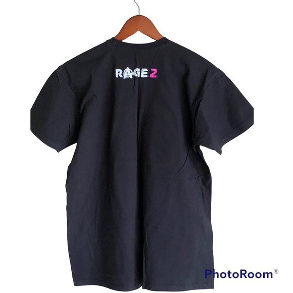 Rage 2 Black Pink Logo S/S T-Shirt Men's Size L Bethesda Cotton - Picture 4 of 5